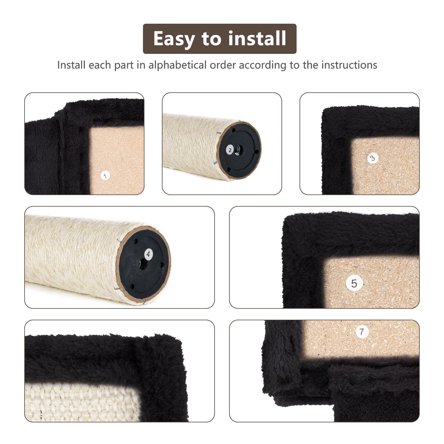 Black Cat Tree Wall Set for Multiple Cats