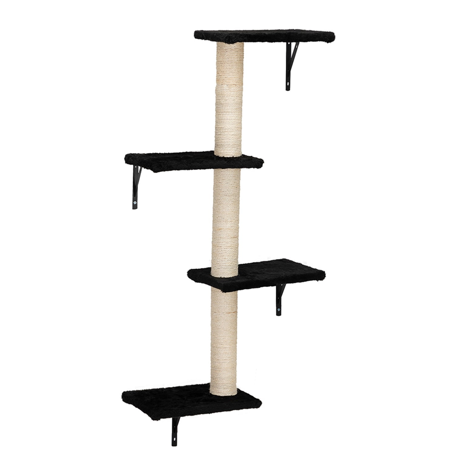 Black Cat Tree Wall Set for Multiple Cats