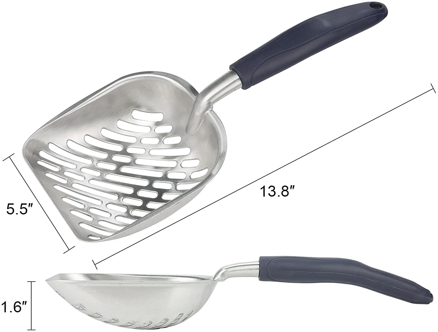 Flexible Metal Cat Litter Scoop with Deep Shovel