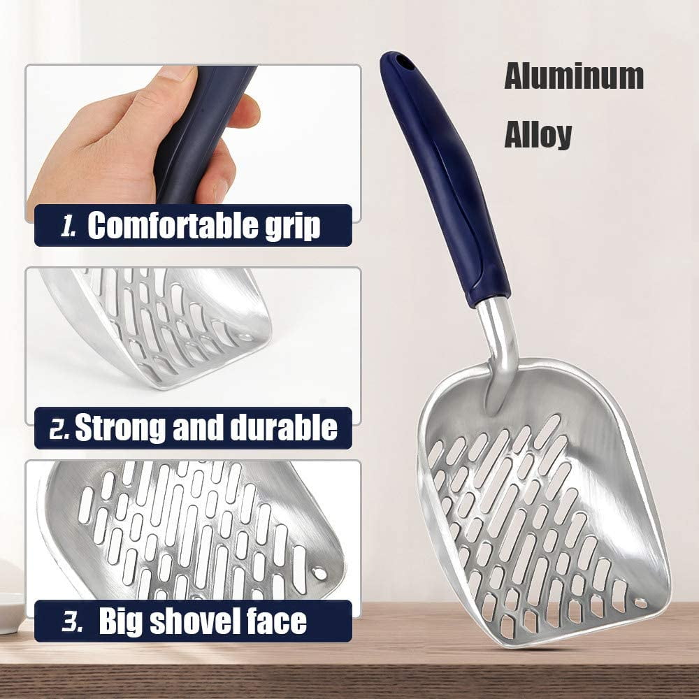 Flexible Metal Cat Litter Scoop with Deep Shovel
