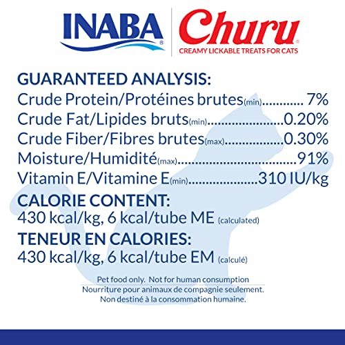 INABA Churu Grain-Free Cat Treats, Chicken Flavor, 60 Tubes