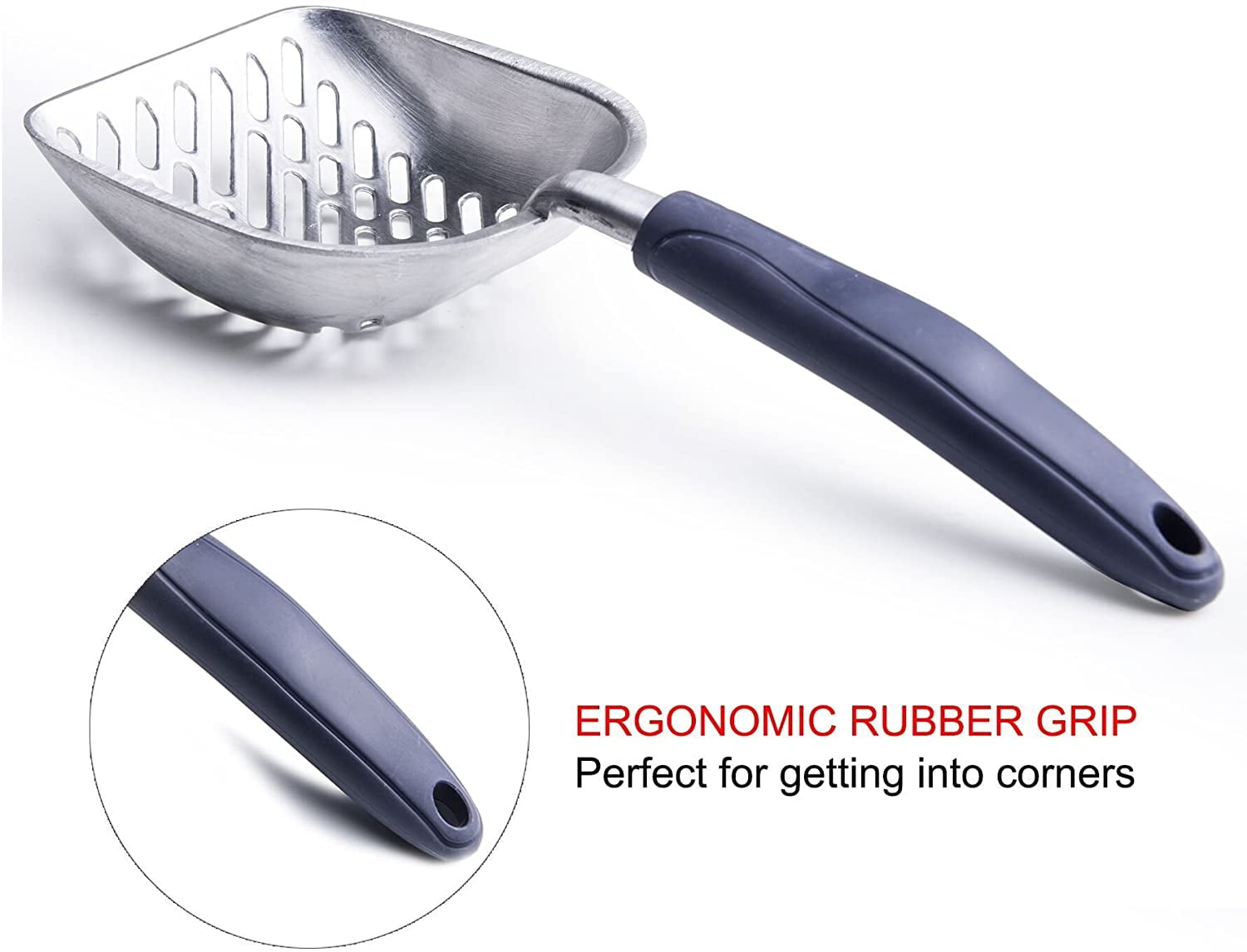 Flexible Metal Cat Litter Scoop with Deep Shovel