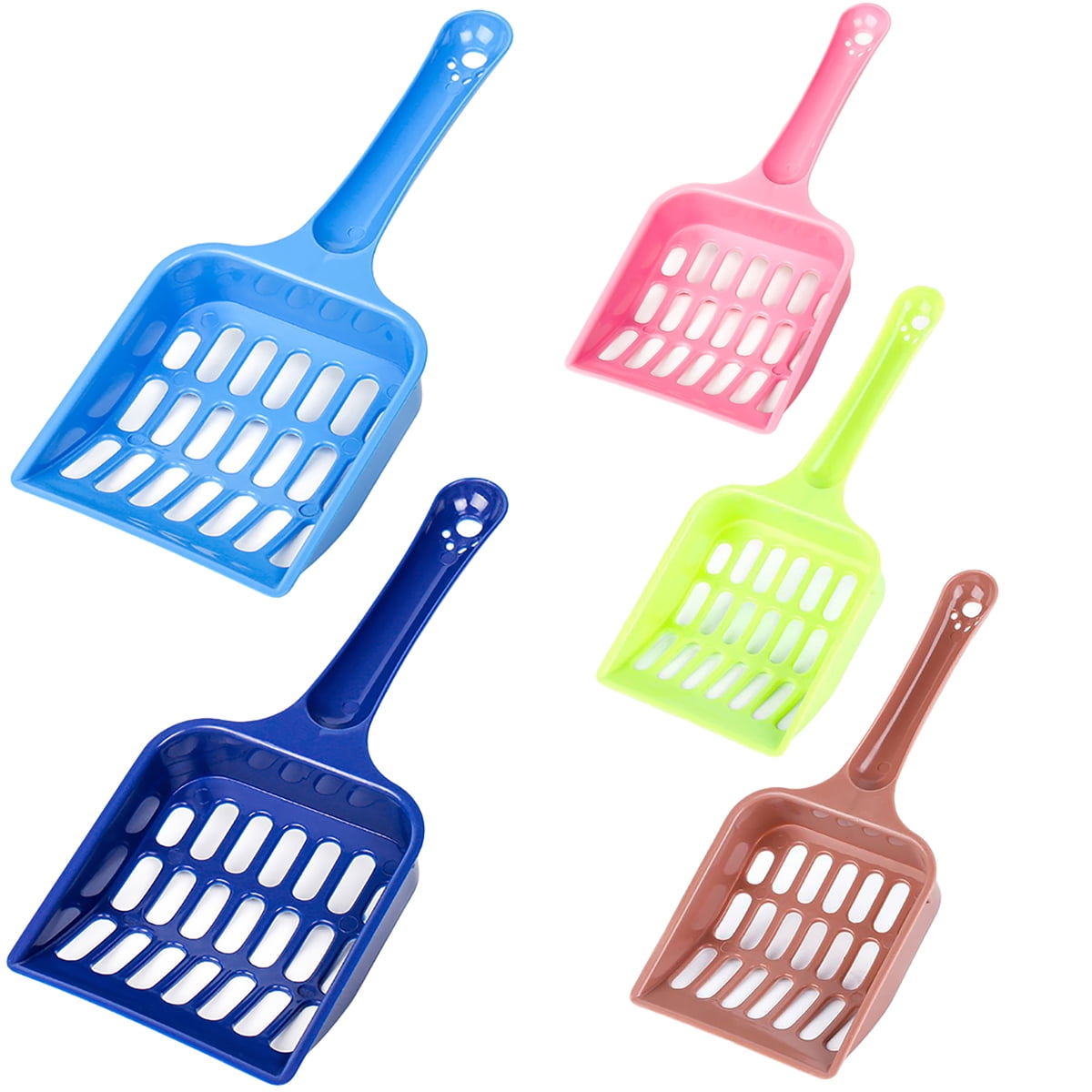 Compact cat litter scoop with handle