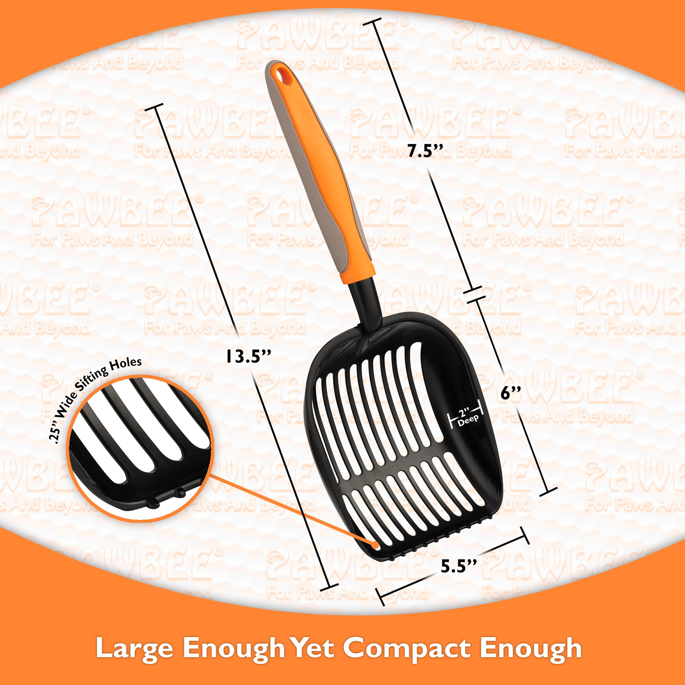 Long-Handled Steel Cat Litter Scooper