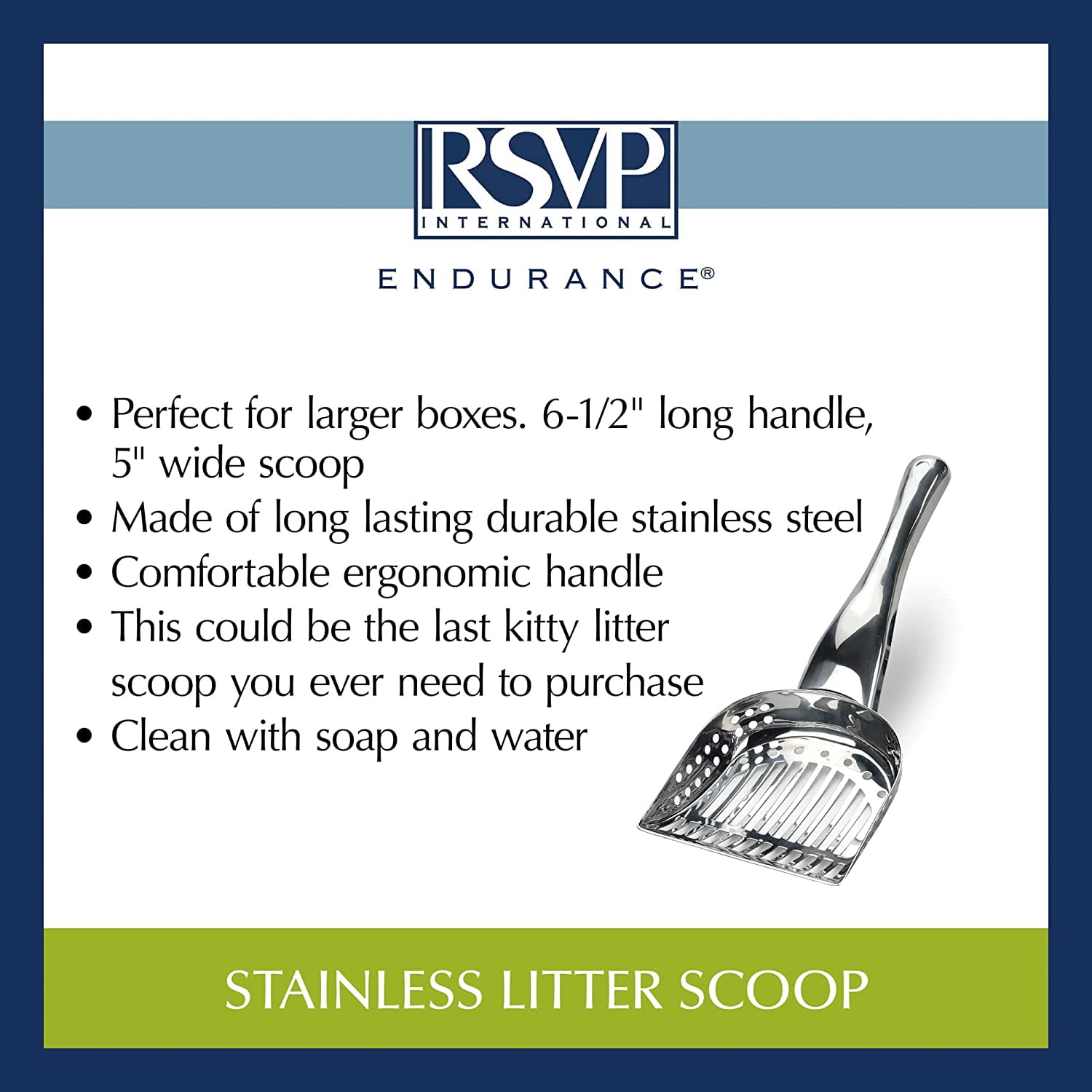 RSVP Endurance Stainless Steel Kitty Litter Scoop