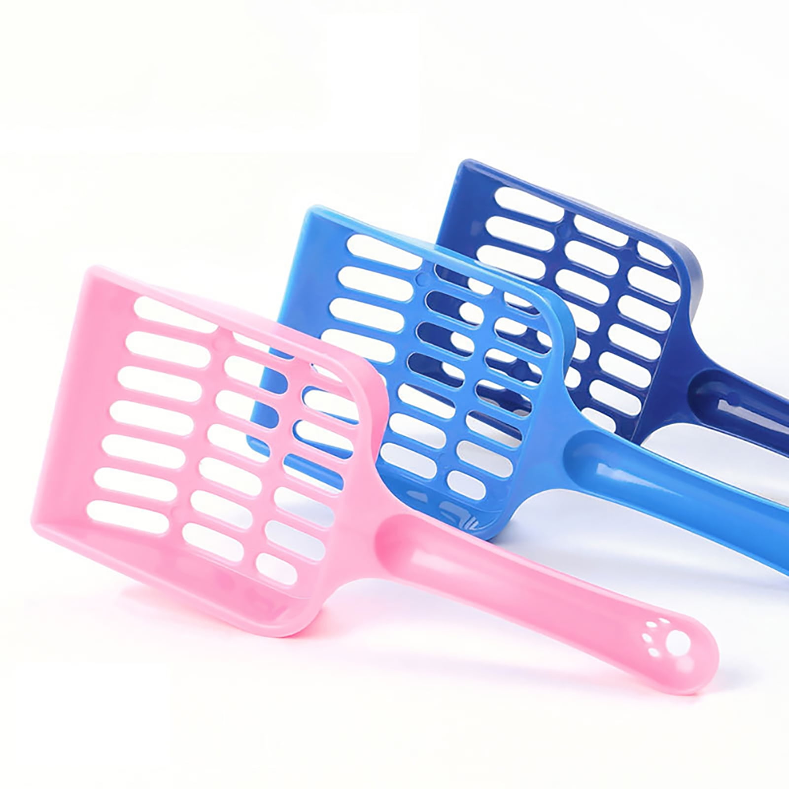 Compact cat litter scoop with handle