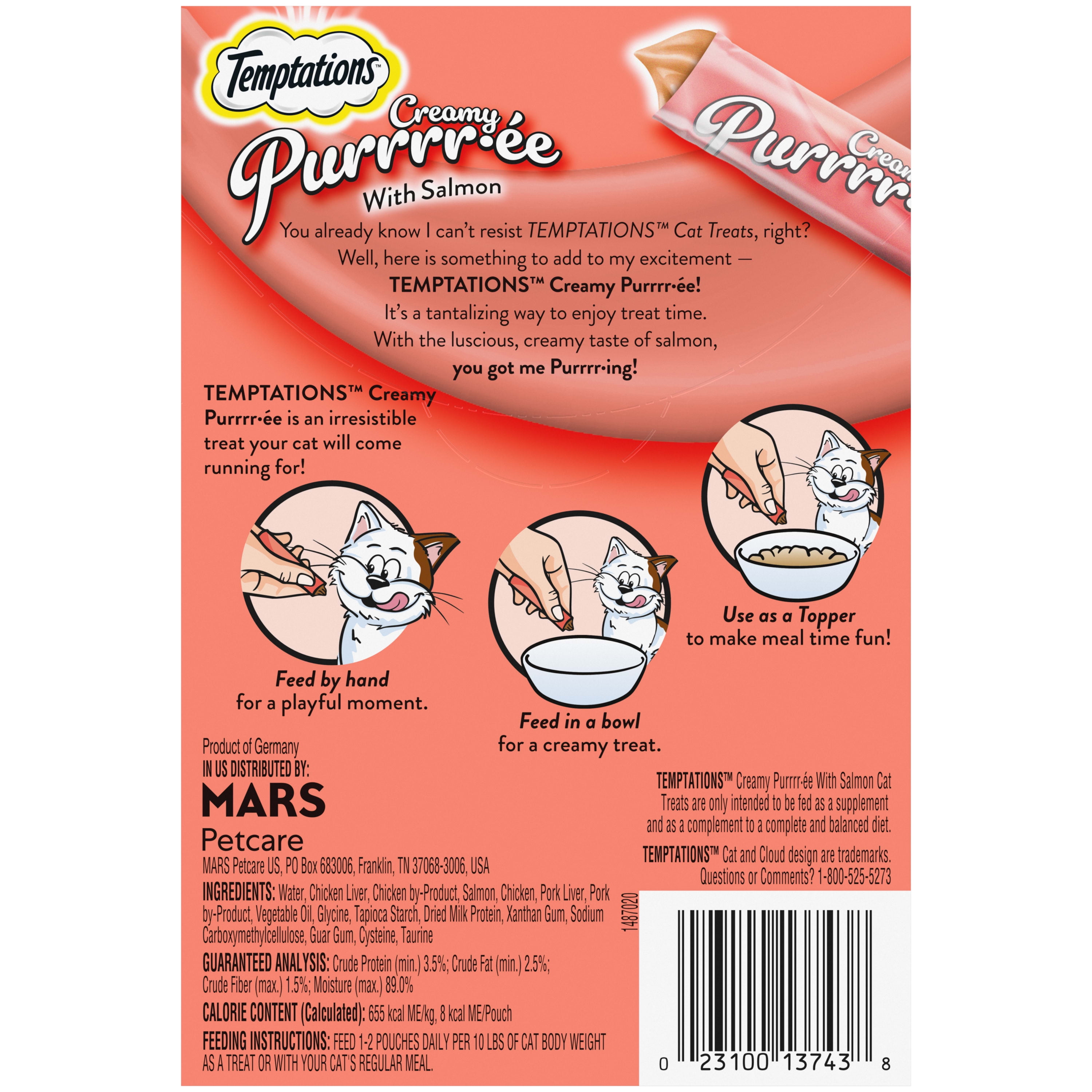 Salmon Flavored Cat Treat Topper (4-Pack)