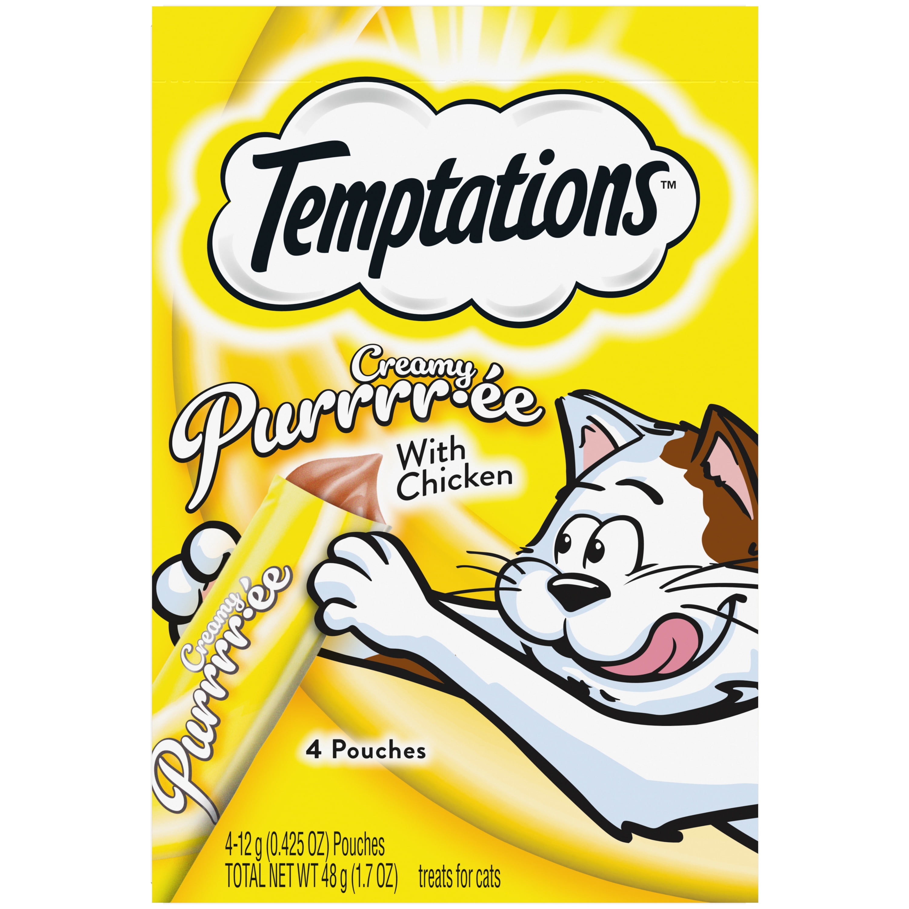 Temptations Chicken Flavor Topper for Cat, 0.425 oz. (4 Count)