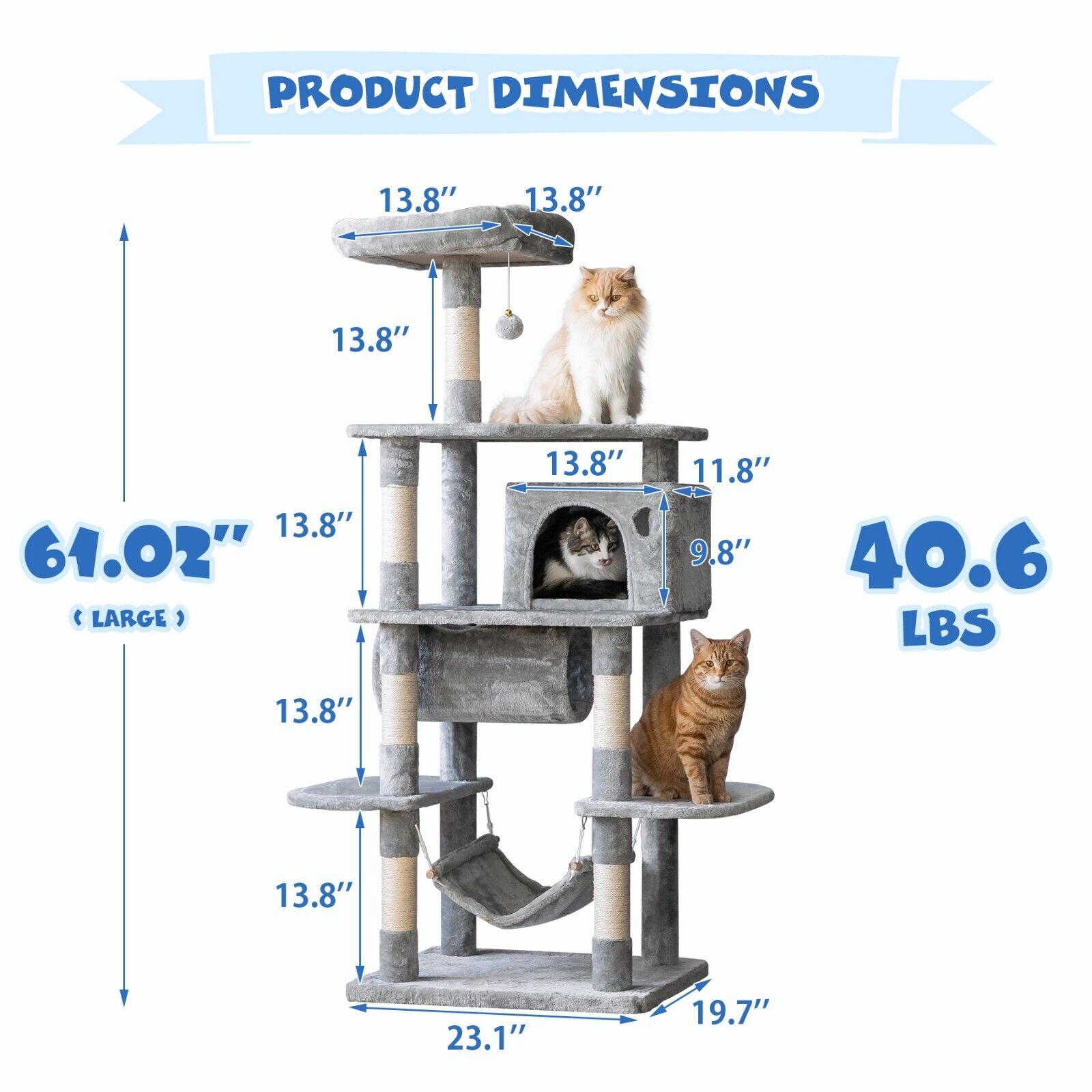 Large Sturdy Cat Tree Activity Center