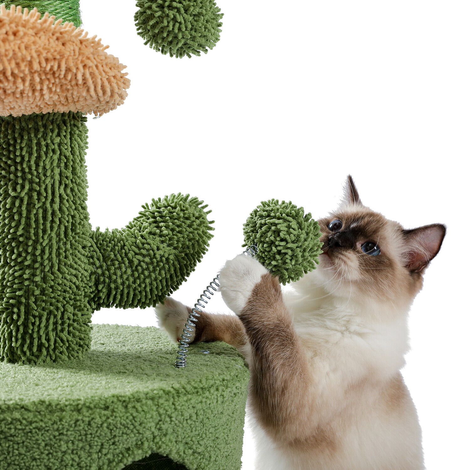 Cactus Cat Tower with Scratching Post Beds