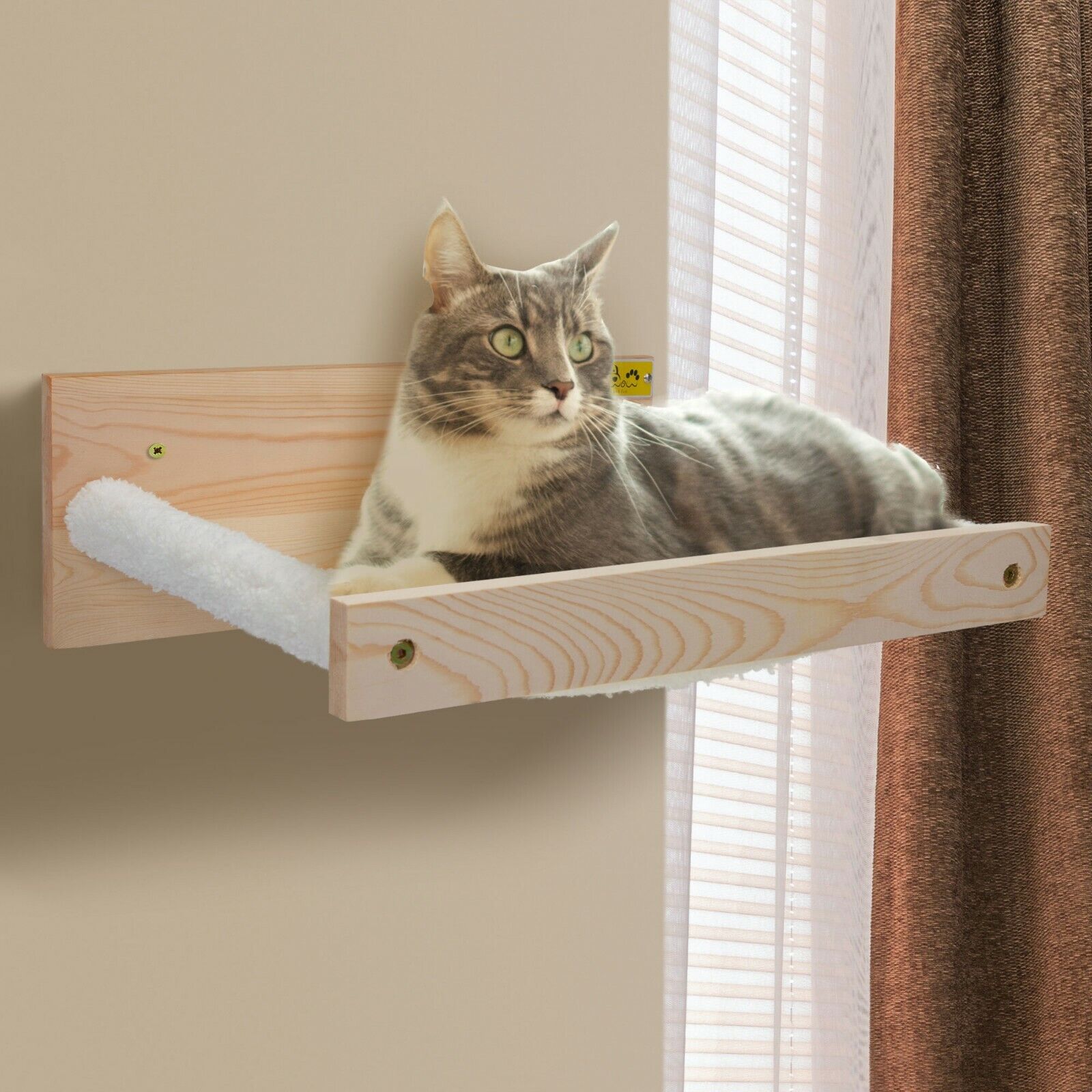Wall-Mounted Cat Window Hammock for Sleep