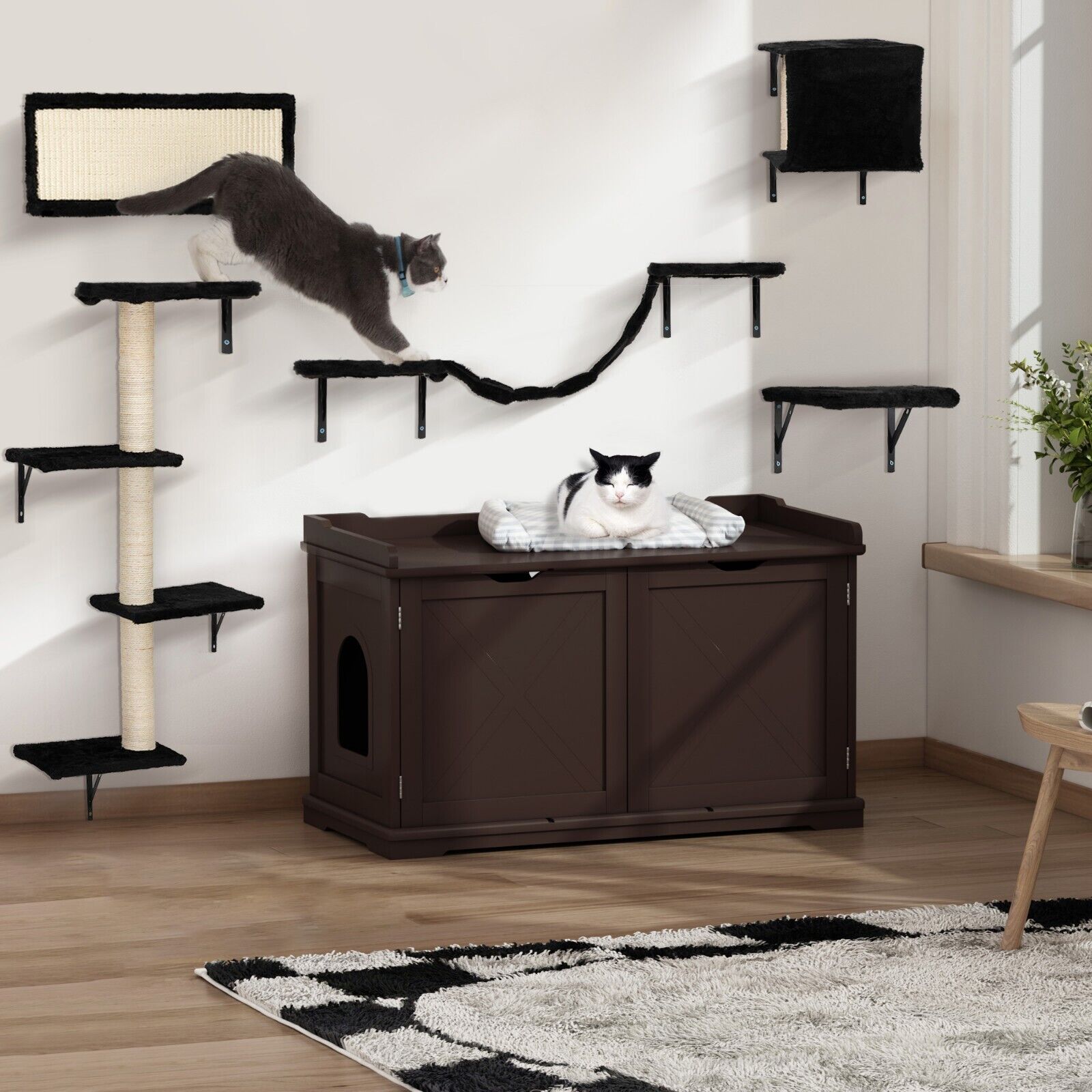 Cat Climbing Set with Shelves and Post