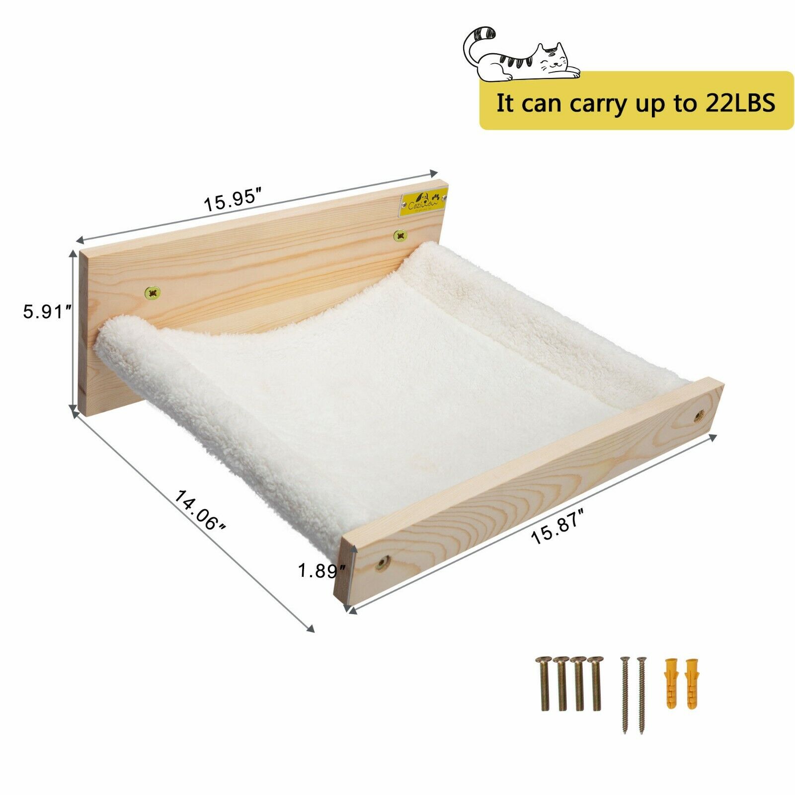 Wall-Mounted Cat Window Hammock for Sleep