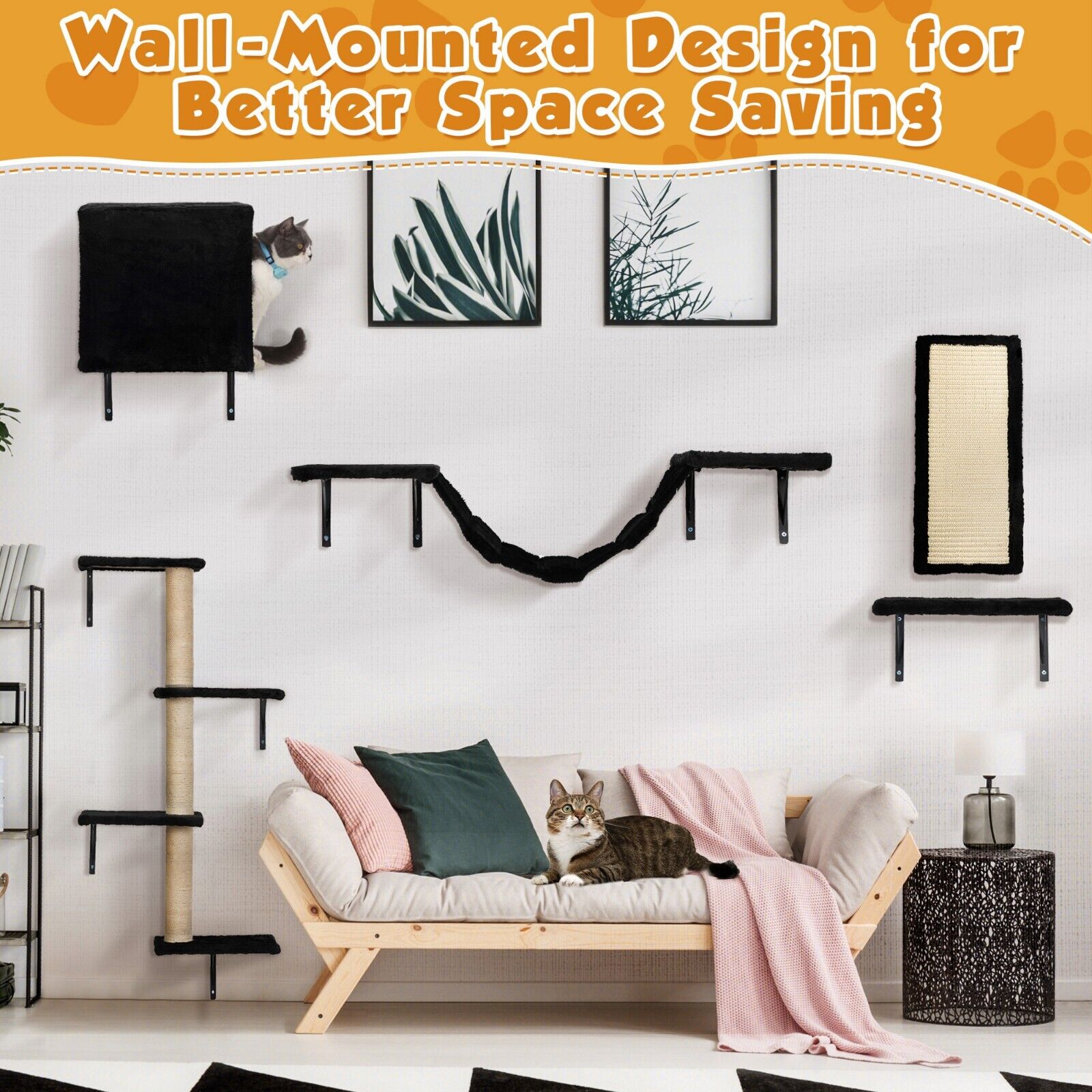 Cat Climbing Set with Shelves and Post