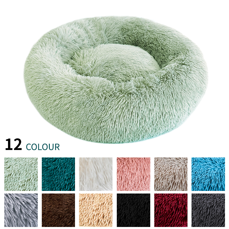 Fluffy Plush Donut Dog Bed