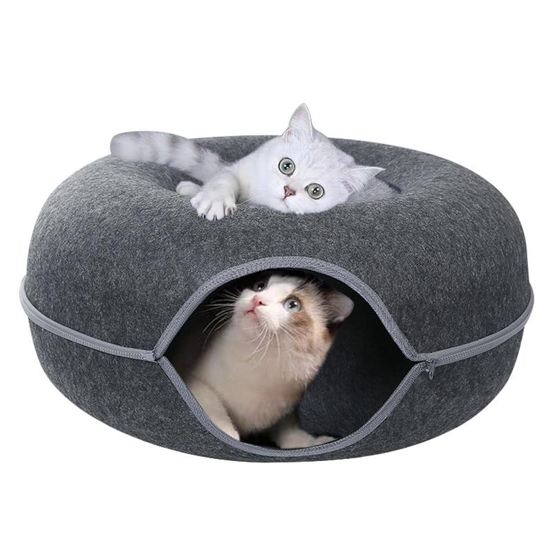 Cat Donut Bed with Tunnel & Cushion