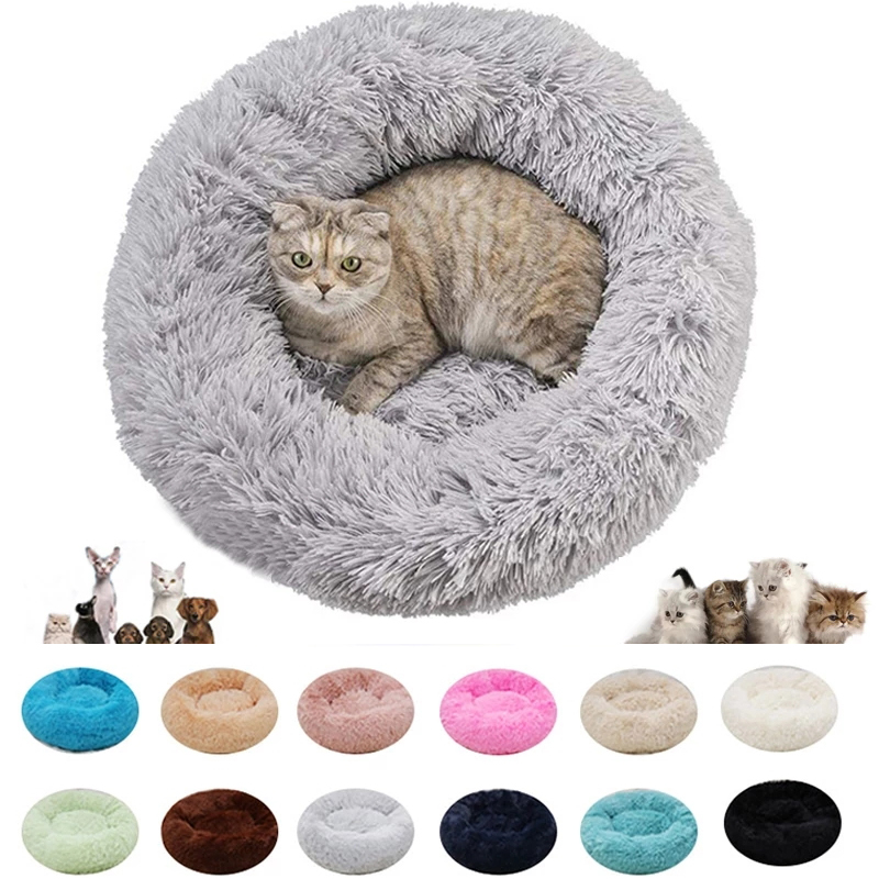 Plush Cat Donut Bed - Calming & Washable