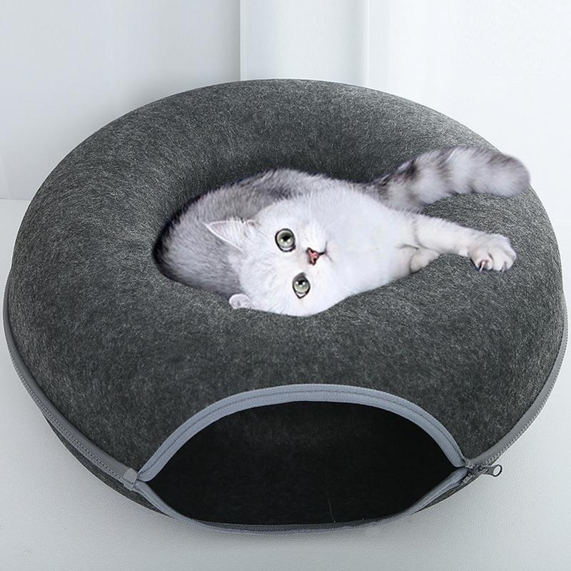 Cat Donut Bed with Tunnel & Cushion