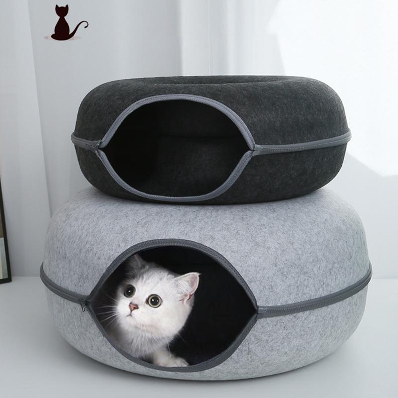 Cat Donut Bed with Tunnel & Cushion