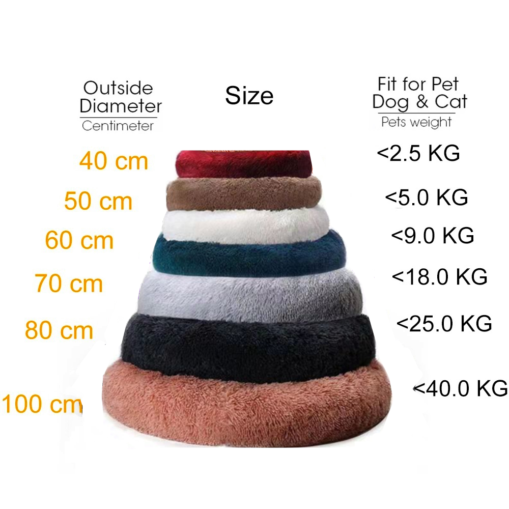 Plush Round Donut Bed for Cats and Dogs