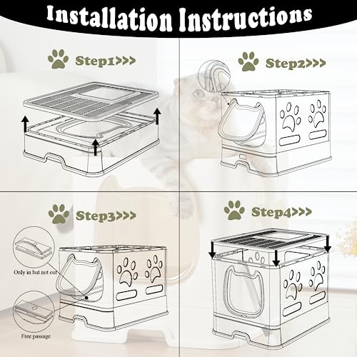 Foldable Covered Cat Litter Box