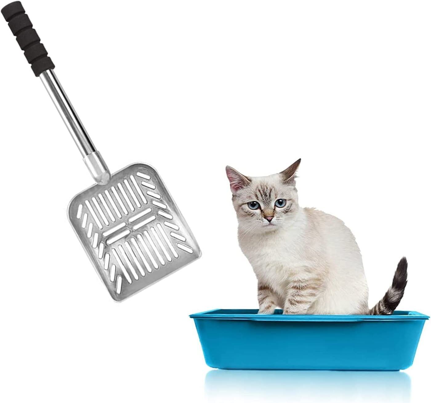 Stainless Steel Cat Litter Scoop with Long Handle