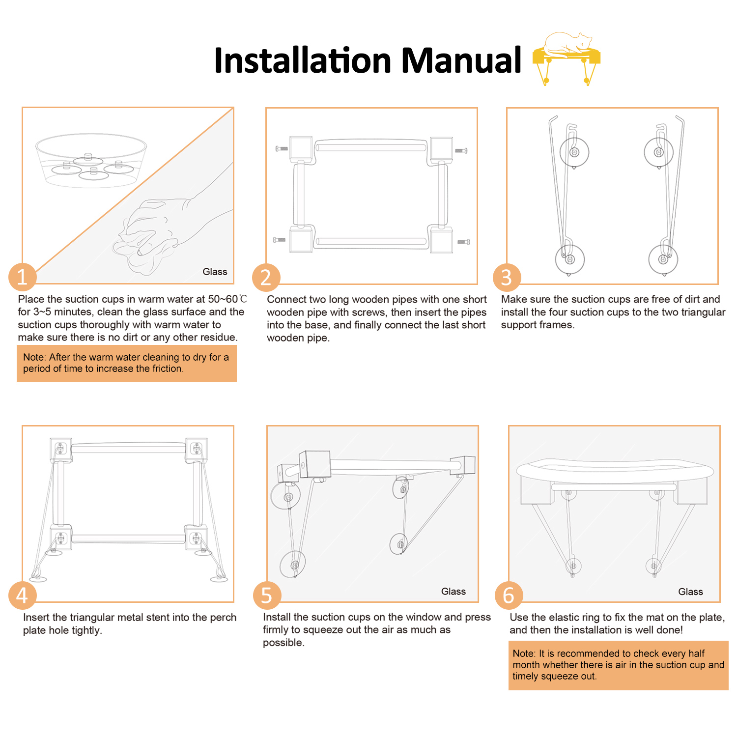 Spacious Window Hammock for Cats - Gray