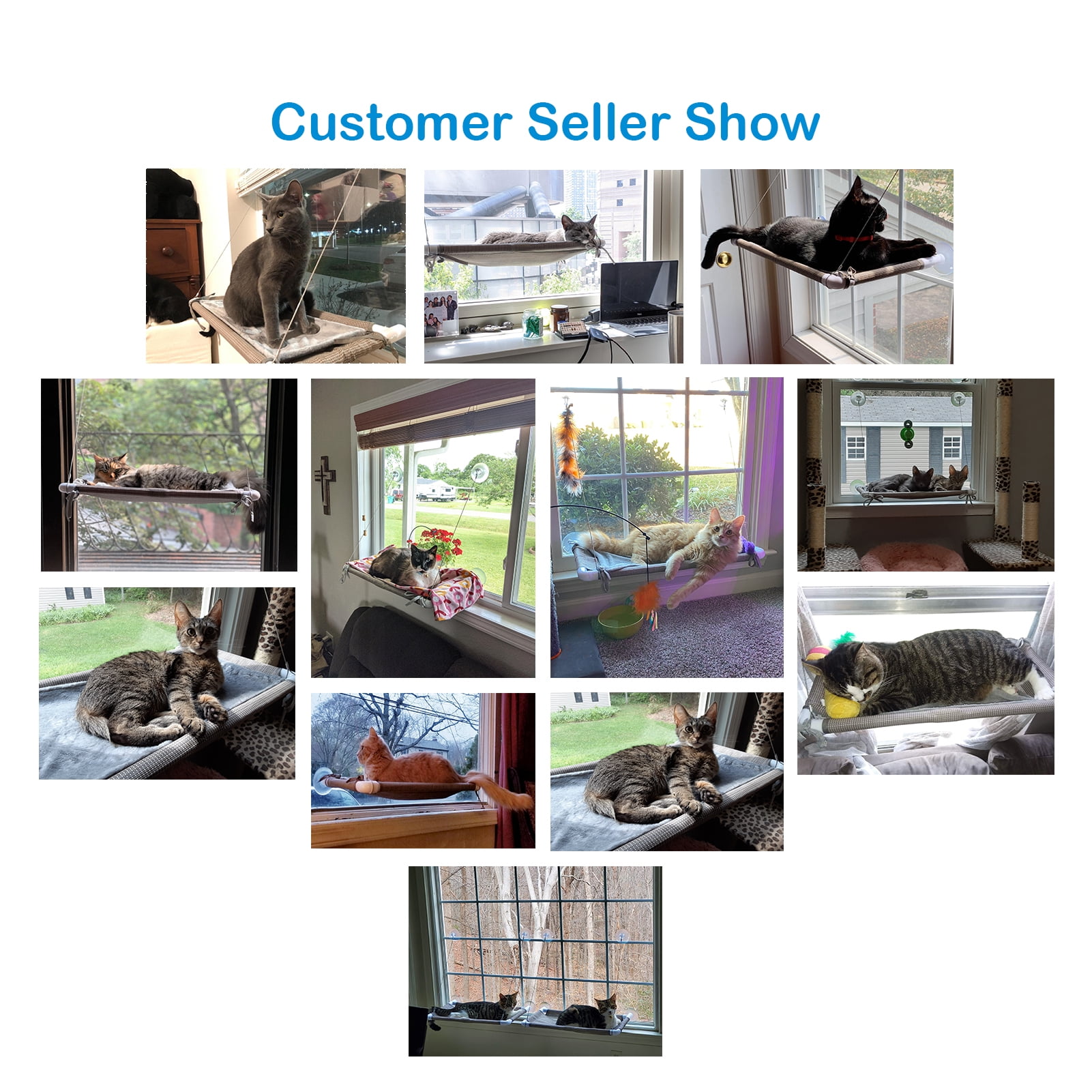 Breathable waterproof cat window perch with suction cup