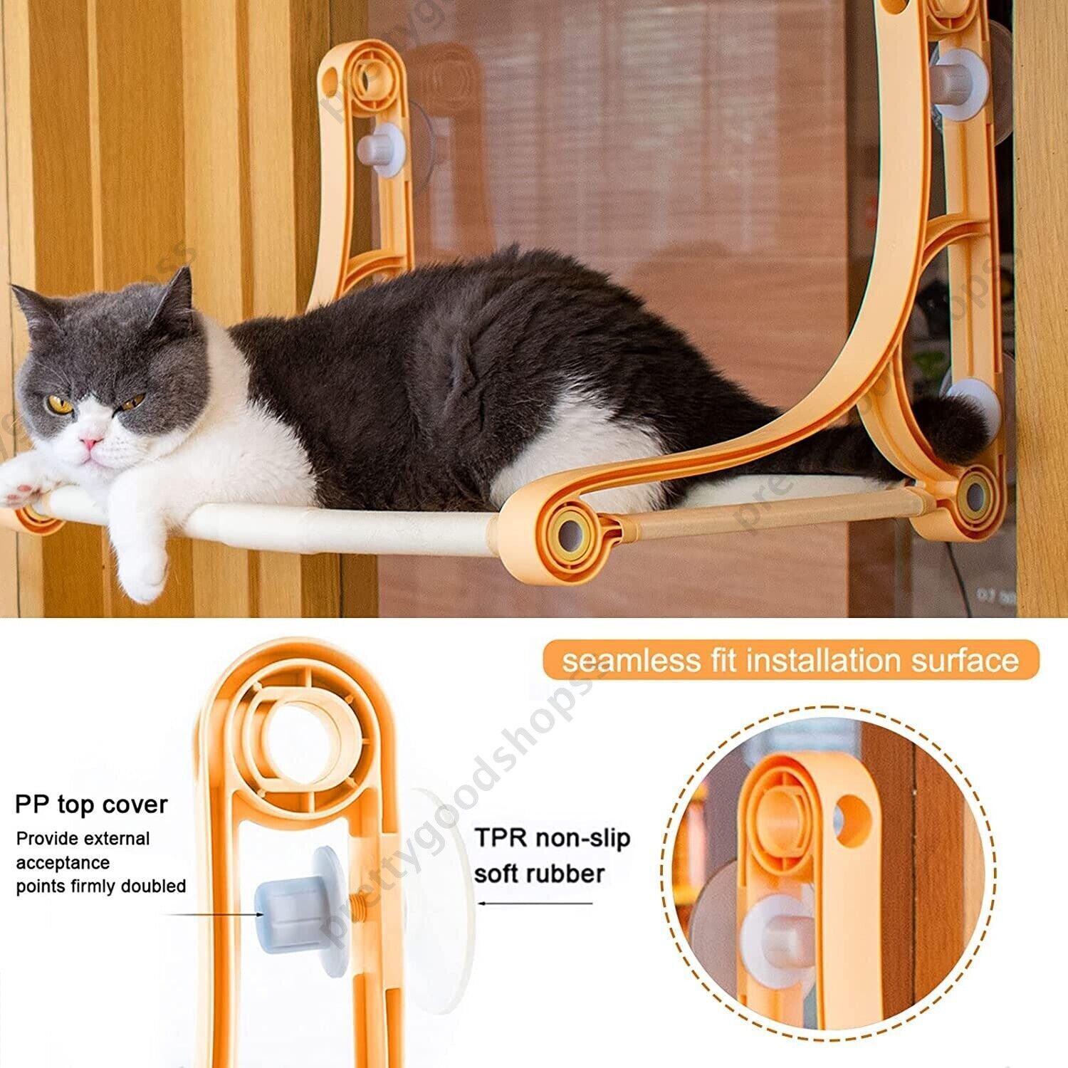 Wall-Mounted Cat Hammock with Suction Cups