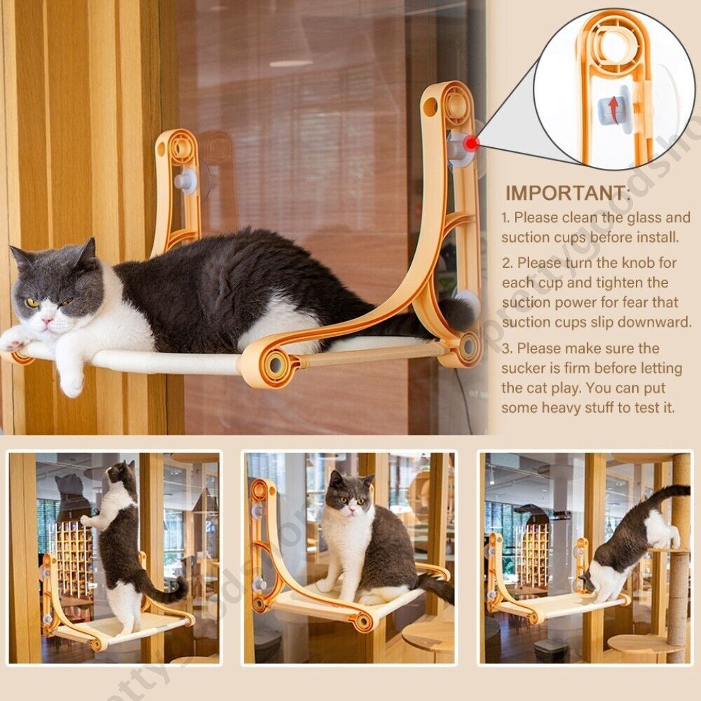 Wall-Mounted Cat Hammock with Suction Cups