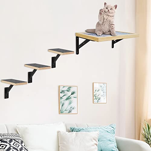 Wooden Cat Wall Furniture for Climbing & Lounging