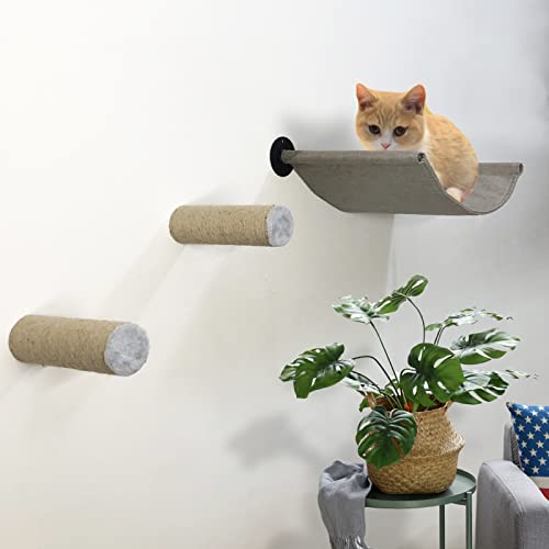 Wall-Mounted Cat Hammock with Shelves