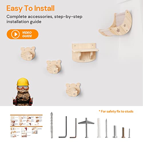 Wooden Cat Wall Furniture with Scratching Posts