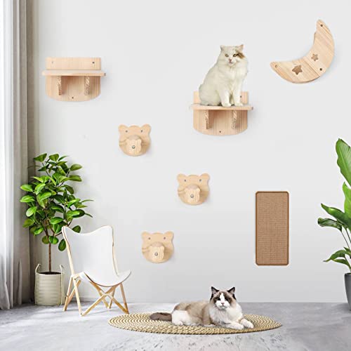 Wooden Cat Wall Furniture with Scratching Posts