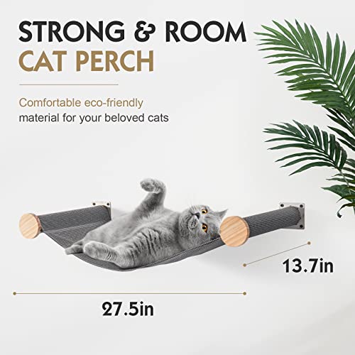 Wall-mounted Cat Hammock with Steps and Shelves