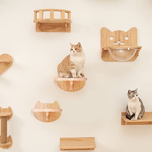 1-Step Wooden Wall Cat Shelf