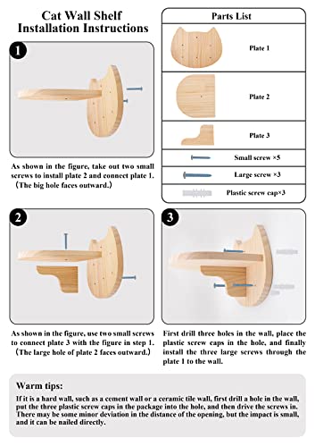 1-Step Wooden Wall Cat Shelf