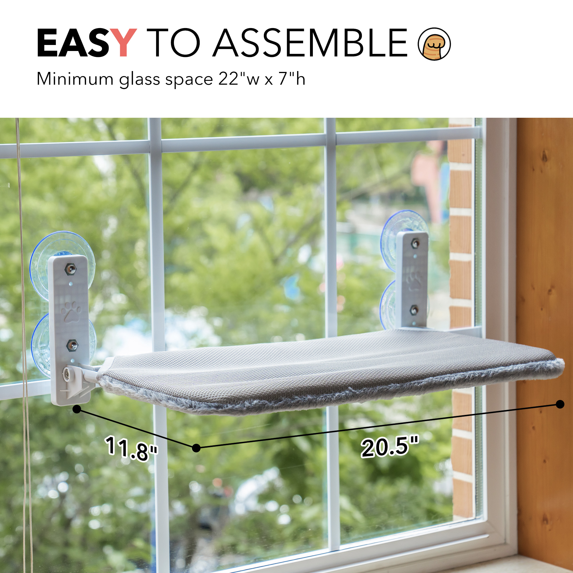 Folding Cat Window Perch with Suction Cups