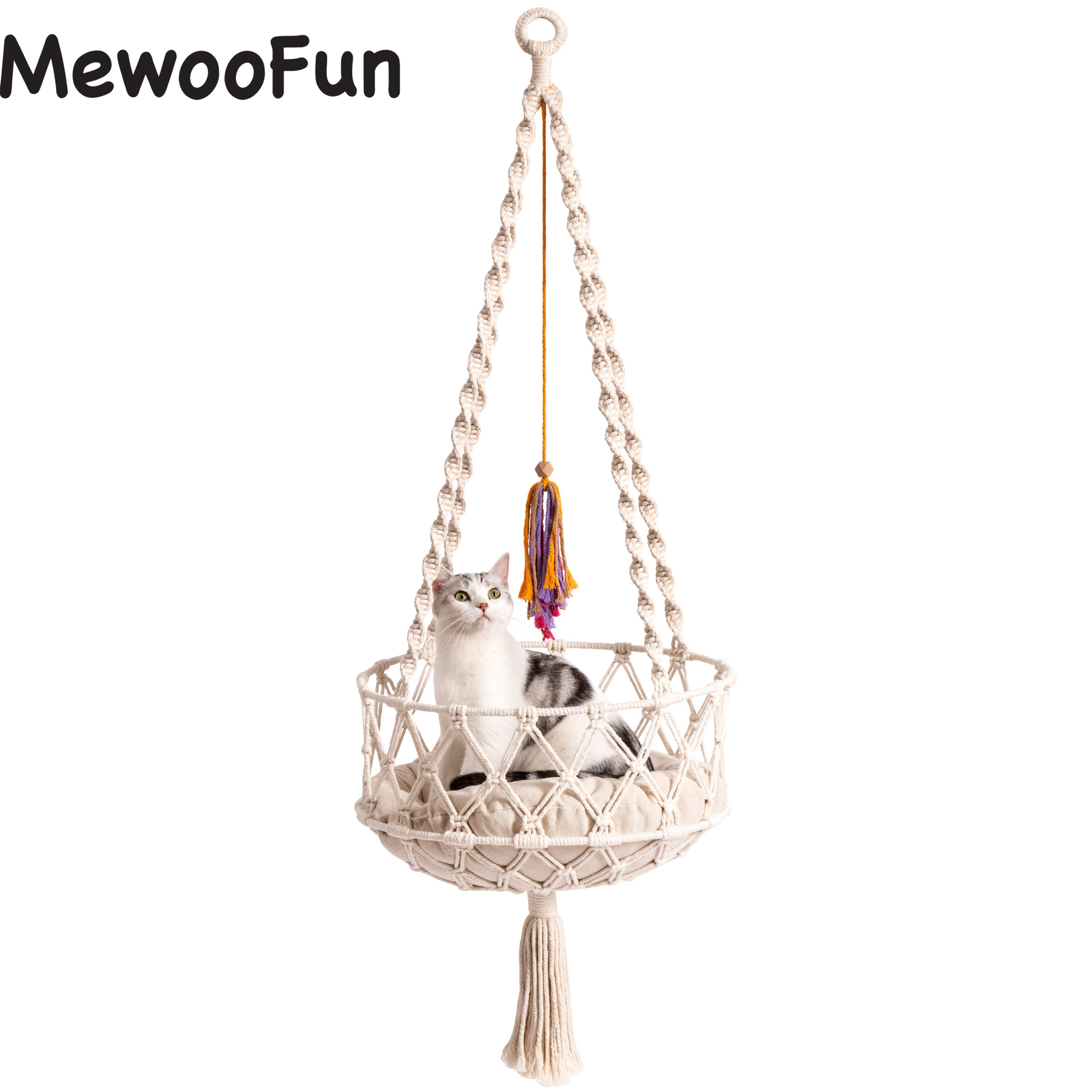 Handwoven Cat Window Perch with Hammock - US Shipped