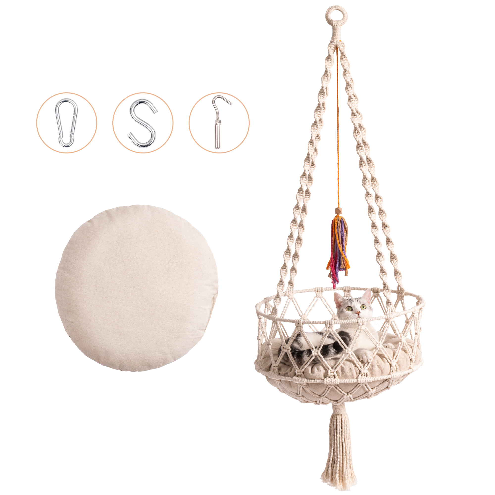 Handwoven Cat Window Perch with Hammock - US Shipped