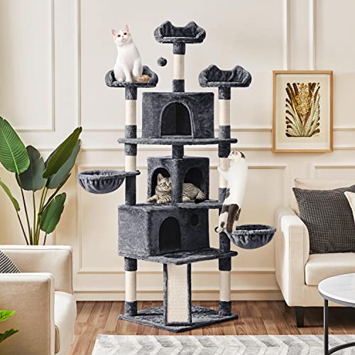76.5in Cat Tower with Scratching Posts and Condos