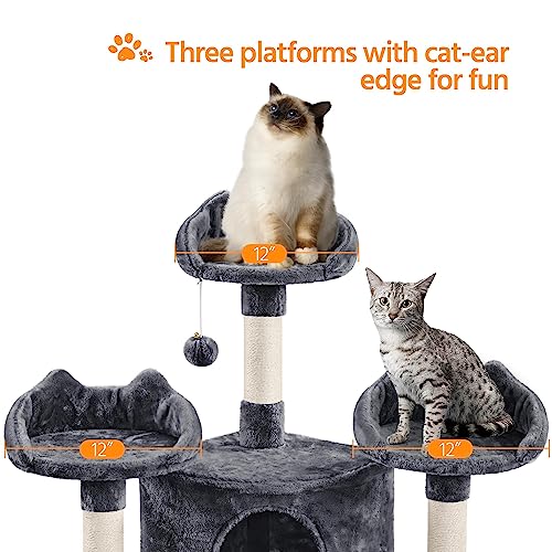 76.5in Cat Tower with Scratching Posts and Condos
