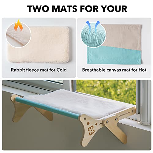 Adjustable Cat Window Bed Hammock - Blue