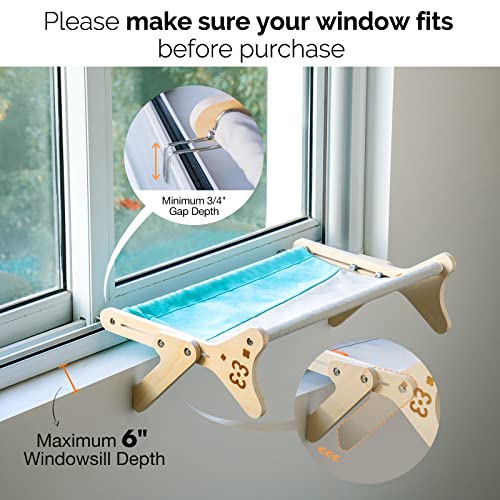 Adjustable Cat Window Bed Hammock - Blue