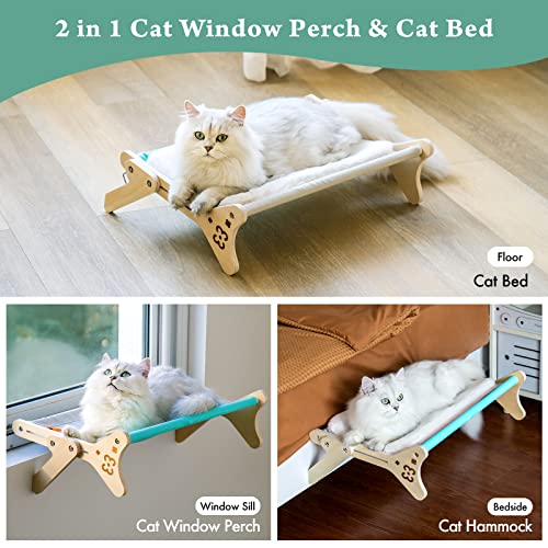 Adjustable Cat Window Bed Hammock - Blue