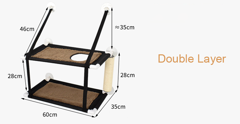 Double Layer Cat Hanging Bed with Mount