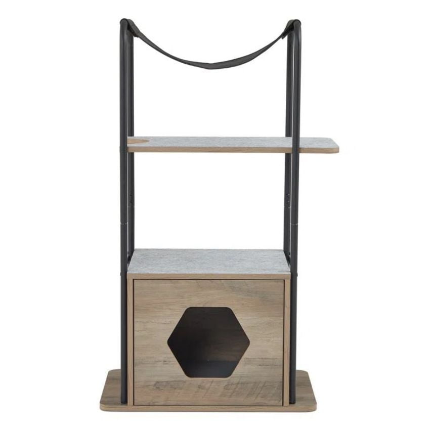 Modern 41 inch Cat Tree with Hideout