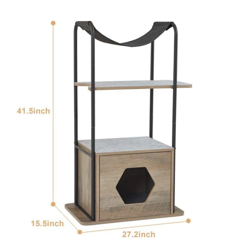 Modern 41 inch Cat Tree with Hideout