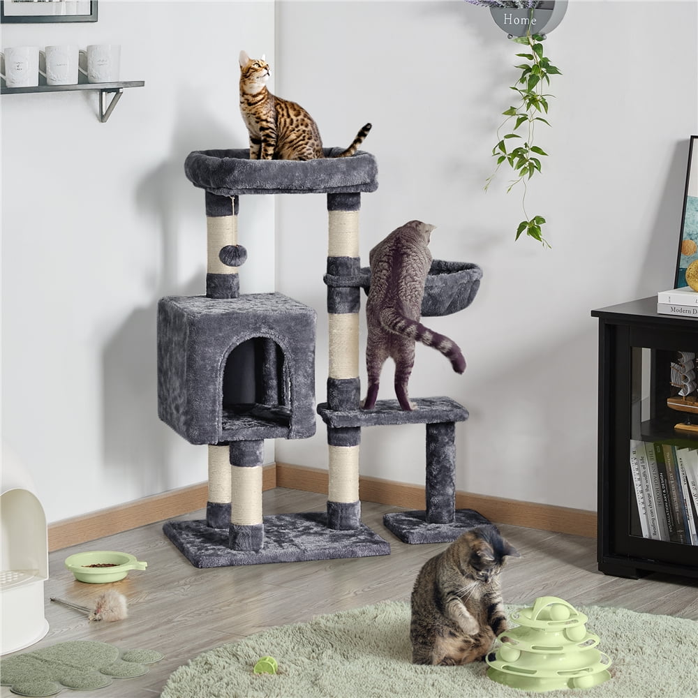 38-in Cat Tree with Plush Perch & Basket