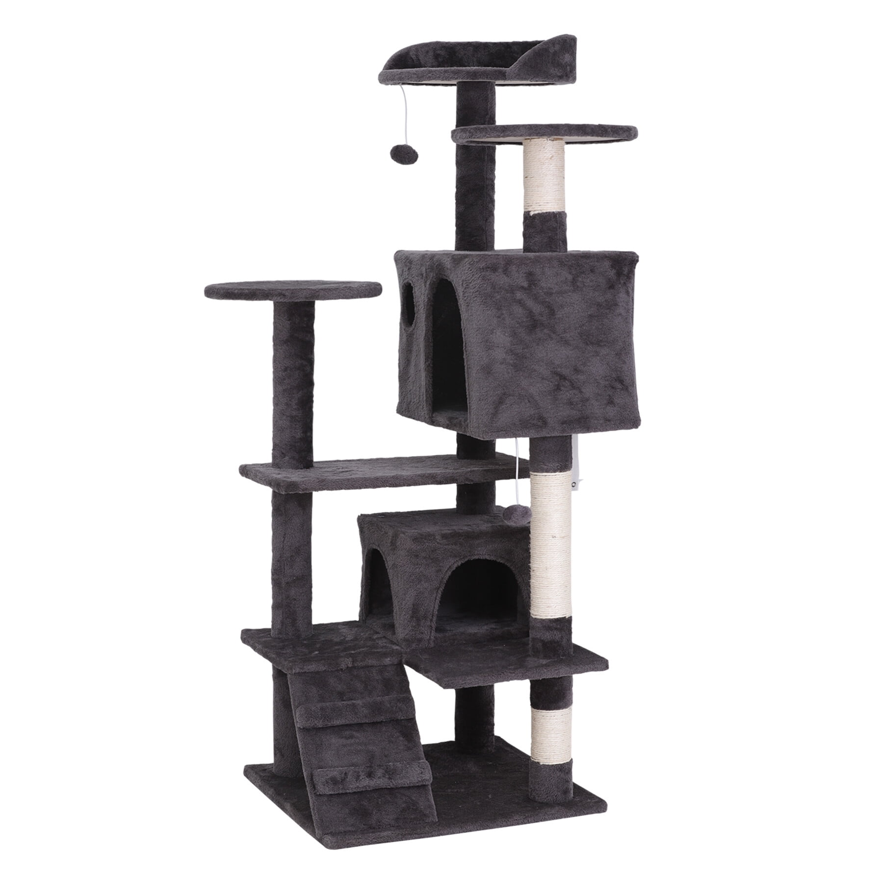 HomGarden Multi-Level Dark Gray Cat Tree Condo